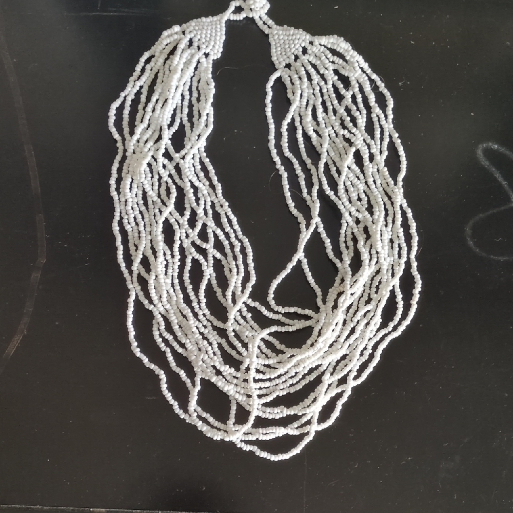 Free People Multi-Strand White Necklace